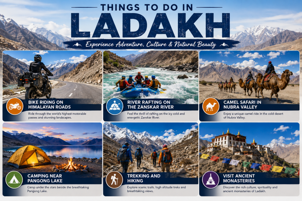 Leh Ladakh Tour Guide 2026 – Complete Travel Guide for an Unforgettable Adventure rafting camping trekking